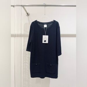 Authentic CHANEL Black Textured Knit Dress
